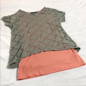 Style & Co Two Piece Top Laser Cut Tank Top Medium